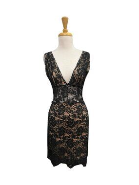 Nightcap Clothing Black Lace Mini Dress Size 2 US Size Small